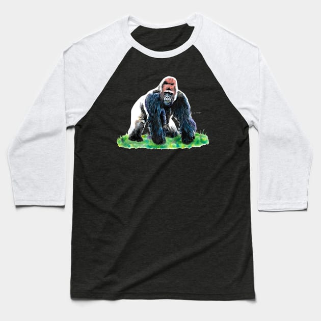 Silverback Gorilla 2 Baseball T-Shirt by lucafon18